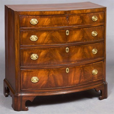 Lot 464 - Regency Mahogany Bow Front Chest of Drawers...