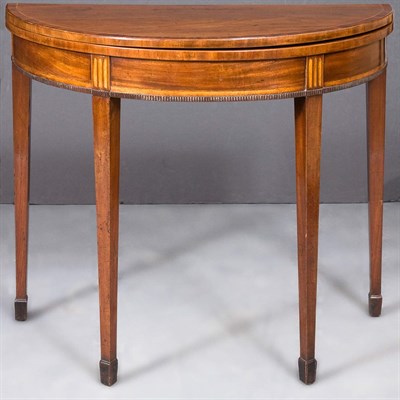 Lot 230 - George III Inlaid Mahogany Fold-Over Games...