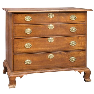 Lot 140 - Chippendale Cherry Chest of Drawers...