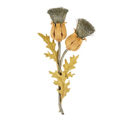 Lot 391 - Two-Color Gold and Silver Thistle Brooch, Mario Buccellati