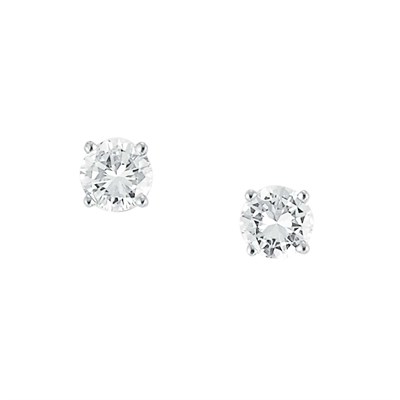 Lot 76 - Pair of White Gold and Diamond Stud Earrings