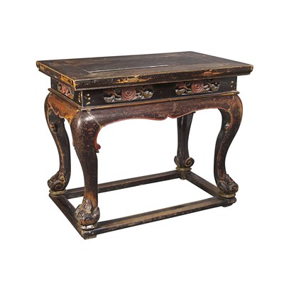 Lot 167 - Chinese Painted Wood Side Table Height 30...