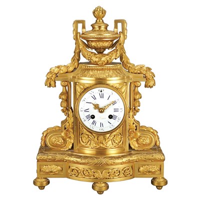 Lot 194 - Louis XVI Style Gilt-Bronze Mantel Clock Late...