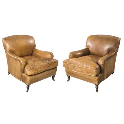Lot 480 - Pair of George Smith Club Chairs