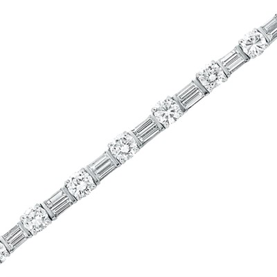 Lot 337 - Platinum and Diamond Bracelet with Detachable Gold Frame