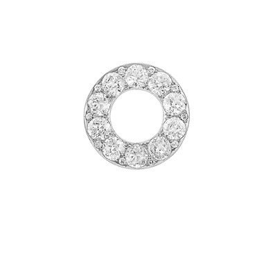 Lot 573 - Platinum and Diamond Circle Pin