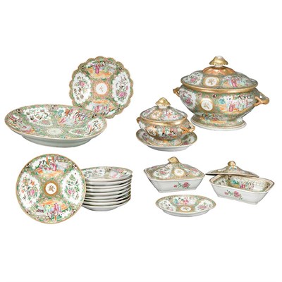 Lot 146 - Canton Rose Medallion Porcelain Dinner Service...