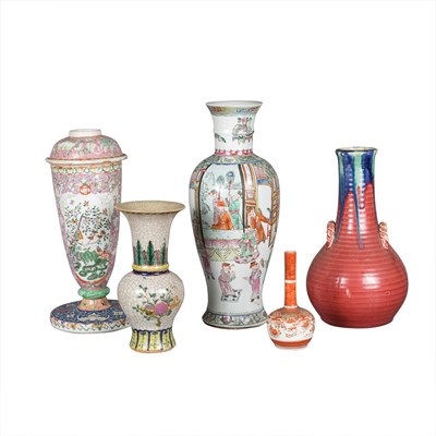 Lot 243 - Group of Eight Asian Porcelain Table Articles...