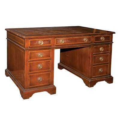 Lot 270 - George III Style Mahogany Double-Pedestal Desk...