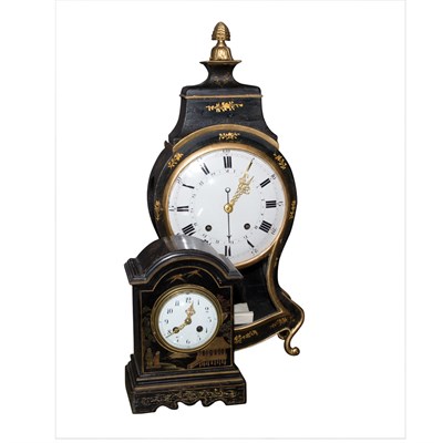 Lot 271 - Two Regency Style Gilt Decorated Black Painted...