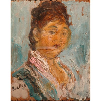 Lot 11 - David Burliuk American, 1882-1967 (i) Portrait...