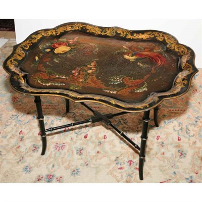 Lot 461 - Regency Style Papier Mache Tray on Stand...