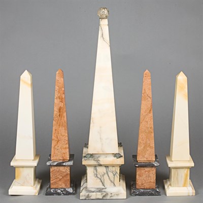 Lot 178 - Group of Five Neoclassical Style Marble...