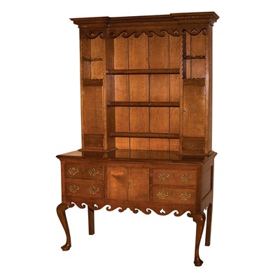 Lot 203 - English Style Oak Dresser Height 6 feet 5...