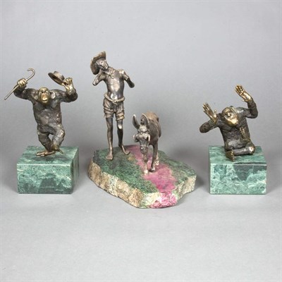 Lot 218 - Two Bronze Figures of Dancing Monkeys Height...