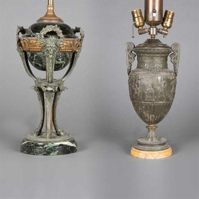 Lot 223 - Neoclassical Style Patinated-Metal Urn-Form...
