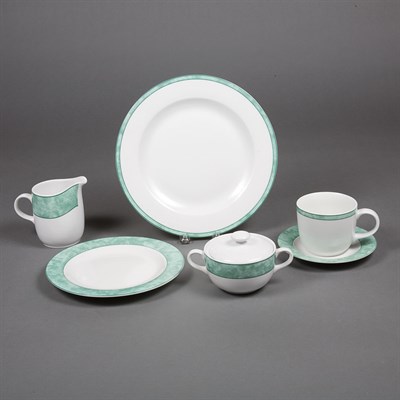 Lot 285 - Mint Green and White Porcelain Dinner Service...