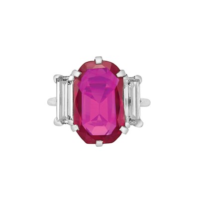 Lot 295 - Platinum, Ruby and Diamond Ring, Cartier
