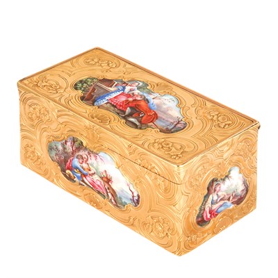 Lot 272 - Antique Gold, Portrait Miniature and Enamel Snuff Box