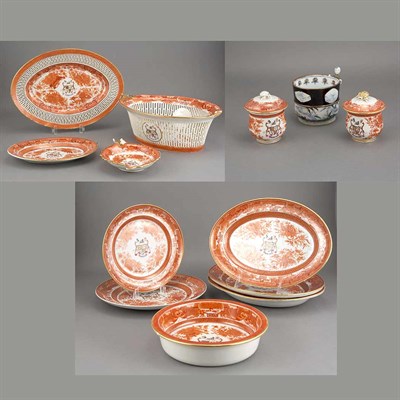 Lot 148A - Chinese Export Armorial Orange Fitzhugh...