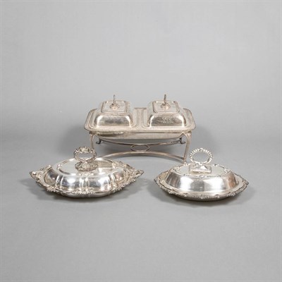 Lot 316 - Group of Six Silver Plated Covered Vegetable...