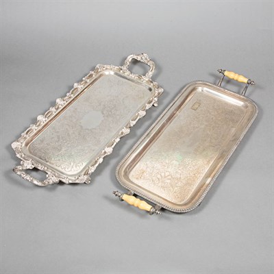 Lot 317 - Group of Six Silver Plated Trays Length of...