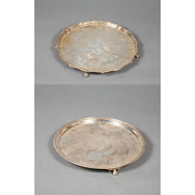 Lot 318 - Group of Five Silver Plated Footed Trays...