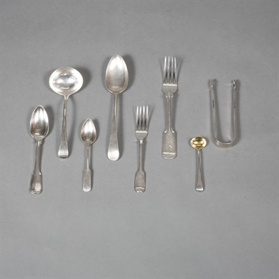 Lot 322 - Assembled Group of English Silver Flatware...