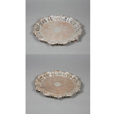 Lot 338 - Group of Seven Silver Plated Trays Diameter of...