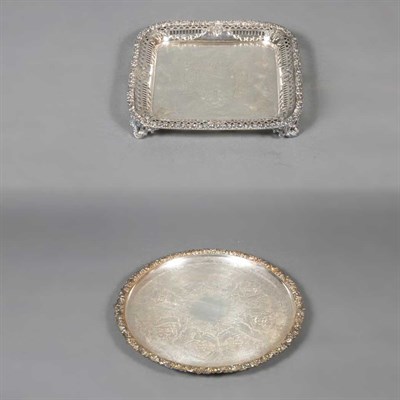 Lot 340 - Group of Five Silver Plated Trays Length of...