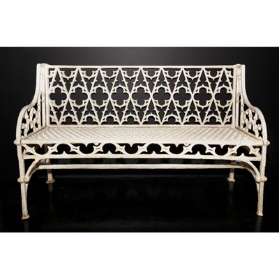 Lot 115 - Pair of White Painted Iron Garden Benches...