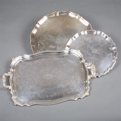 Lot 351 - Group of Eight Silver Plated Trays Length of...