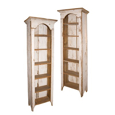 Lot 225 - Pair of White Painted Pine Bookshelves Height...