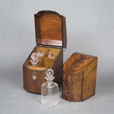 Lot 370 - Two Georgian Style Inlaid Mahogany Knife Boxes...