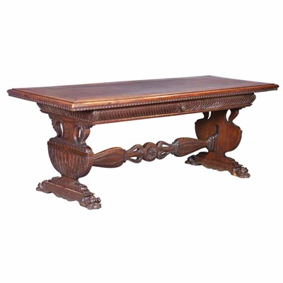Lot 523A - Baroque Style Carved and Inlaid Mahogany...