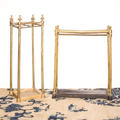 Lot 374 - Two Brass Umbrella Stands