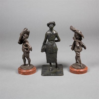 Lot 379 - Group of Three Bronze Figures Height of...