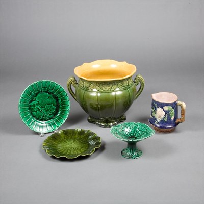 Lot 380 - Group of Majolica Table Articles Approximately...