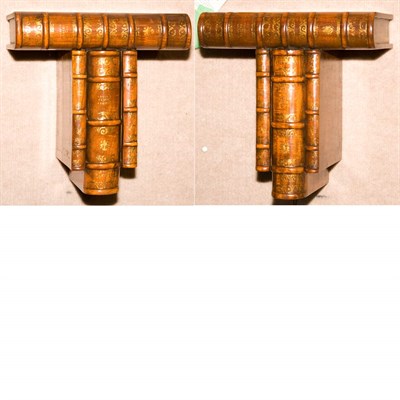 Lot 389 - Pair of Book-Form Wall Brackets Height 13 inches.