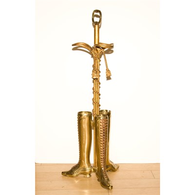 Lot 396 - Gilt-Bronze Boot-Form Umbrella Stand Height 34...