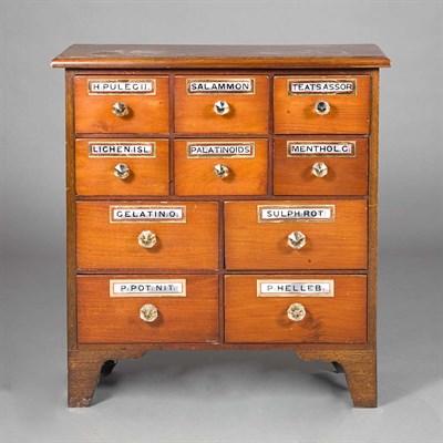 Lot 406 - Mahogany Apothecary Chest Height 30 inches,...
