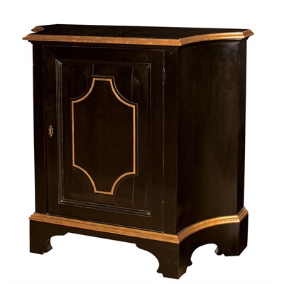 Lot 420 - Gilt Decorated Black Painted Side Cabinet...