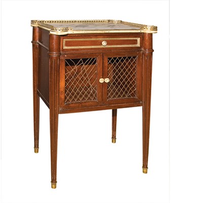 Lot 430 - Louis XVI Style Marble Top Mahogany Side Table...