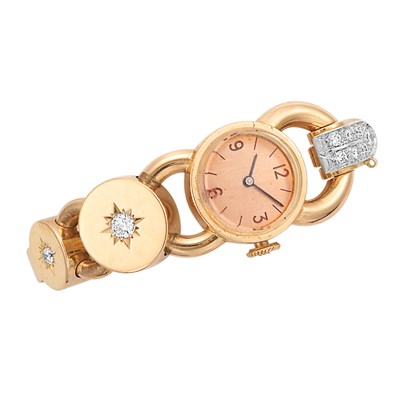 Lot 399 - Gold and Diamond Wristwatch, Hermes