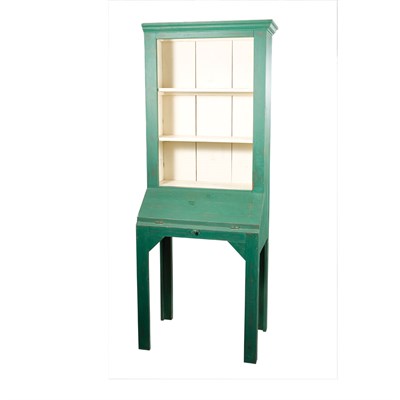 Lot 113 - Pair of Green Painted Secretary Bookcases...