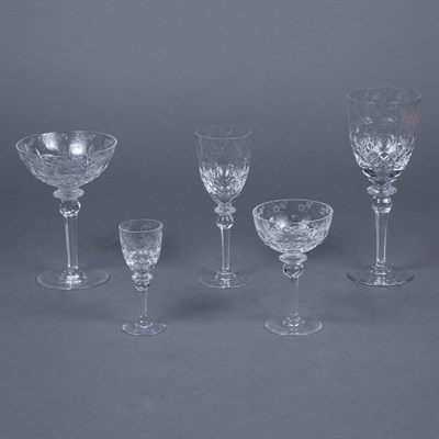 Lot 171 - Set of Colorless Glass Stemware Approximately...