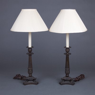 Lot 449 - Pair of Empire Style Patinated-Metal...