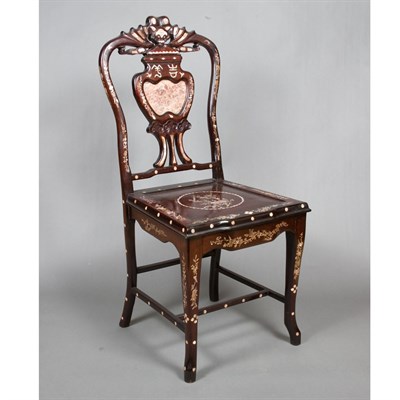 Lot 156 - Pair of Asian Mother-of-Pearl Inlaid Hardwood...