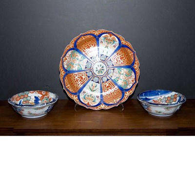 Lot 243 - Pair of Japanese Imari Porcelain Bowls;...