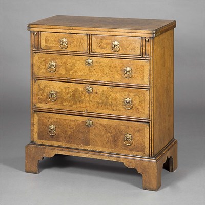 Lot 466 - William and Mary Style Walnut Bachelors Chest...